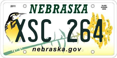 NE license plate XSC264