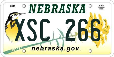 NE license plate XSC266