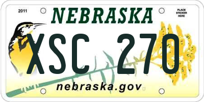 NE license plate XSC270