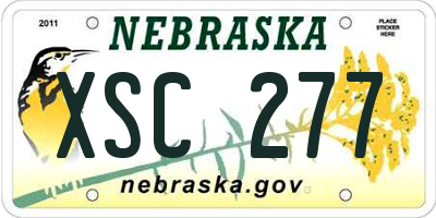 NE license plate XSC277
