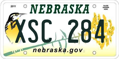 NE license plate XSC284