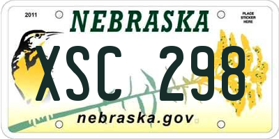 NE license plate XSC298