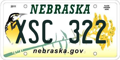 NE license plate XSC322