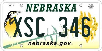 NE license plate XSC346