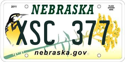 NE license plate XSC377
