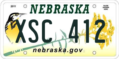 NE license plate XSC412