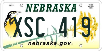 NE license plate XSC419
