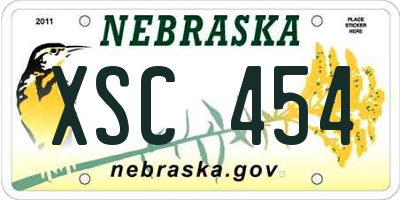 NE license plate XSC454