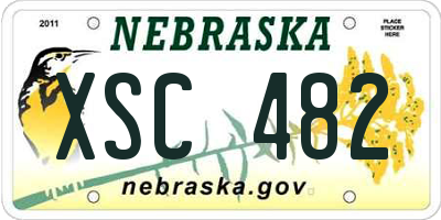 NE license plate XSC482