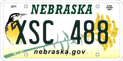 NE license plate XSC488