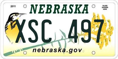 NE license plate XSC497