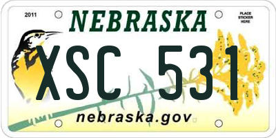 NE license plate XSC531