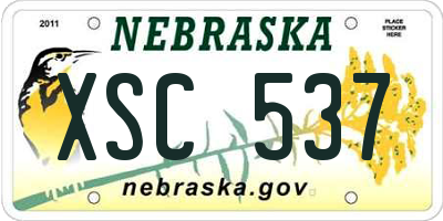 NE license plate XSC537