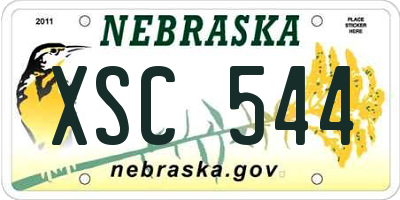NE license plate XSC544
