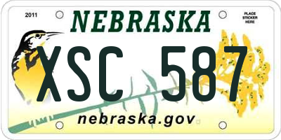 NE license plate XSC587