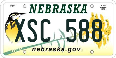 NE license plate XSC588