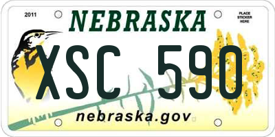 NE license plate XSC590