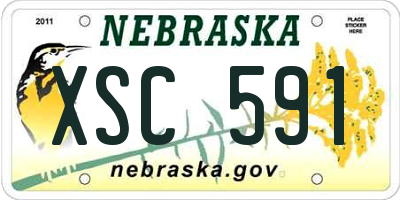 NE license plate XSC591