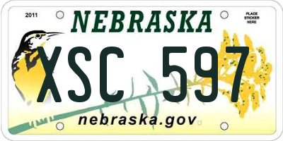 NE license plate XSC597