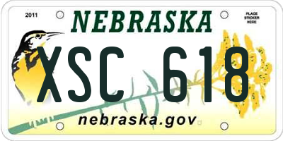 NE license plate XSC618