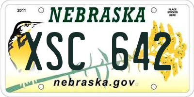 NE license plate XSC642