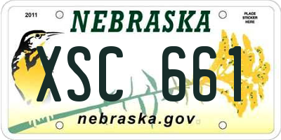 NE license plate XSC661