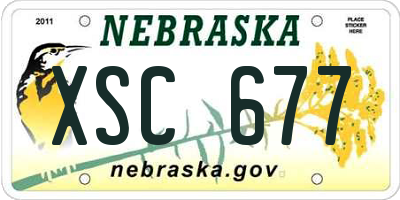 NE license plate XSC677