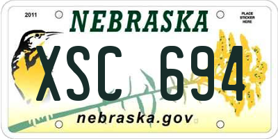 NE license plate XSC694