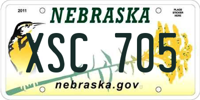 NE license plate XSC705
