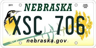 NE license plate XSC706