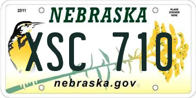 NE license plate XSC710
