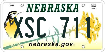 NE license plate XSC711