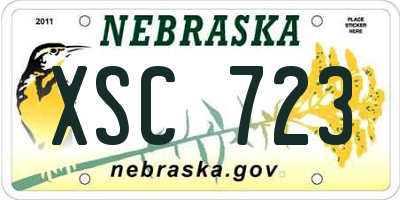 NE license plate XSC723