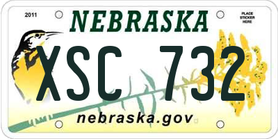 NE license plate XSC732