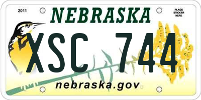 NE license plate XSC744