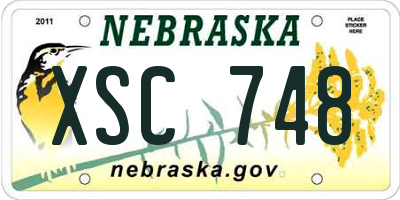 NE license plate XSC748