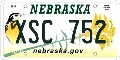 NE license plate XSC752