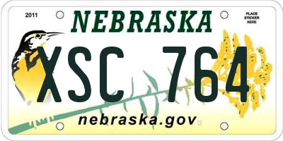 NE license plate XSC764