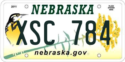 NE license plate XSC784
