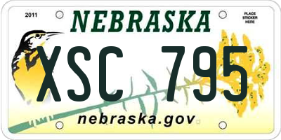 NE license plate XSC795