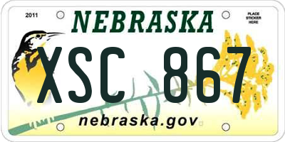 NE license plate XSC867