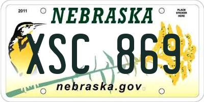 NE license plate XSC869