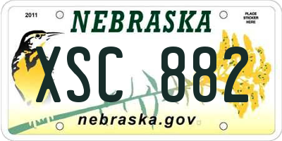 NE license plate XSC882