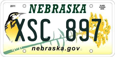 NE license plate XSC897