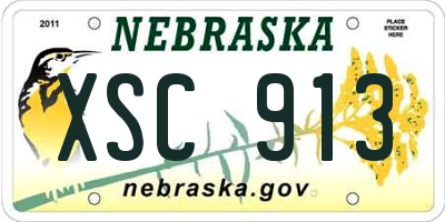 NE license plate XSC913