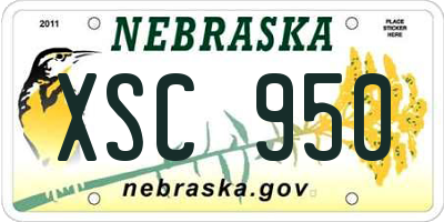 NE license plate XSC950