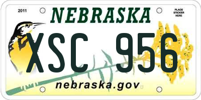 NE license plate XSC956