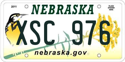 NE license plate XSC976
