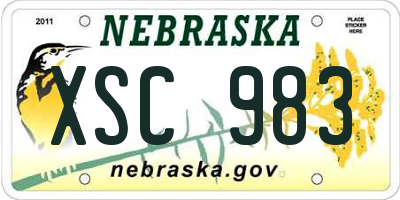 NE license plate XSC983