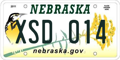 NE license plate XSD014